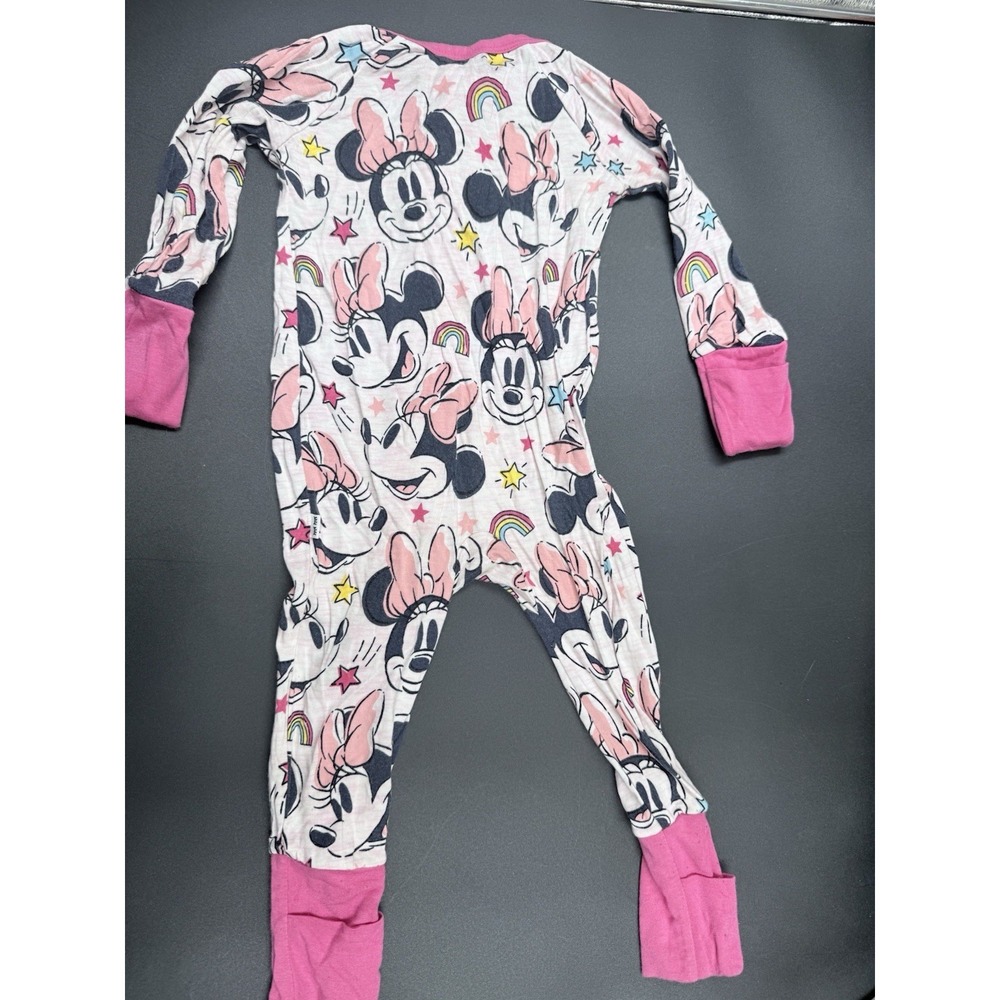 Little Sleepies Disney Minnie Mouse Pink Zippy Bamboo Sleeper Size 0-3 Months